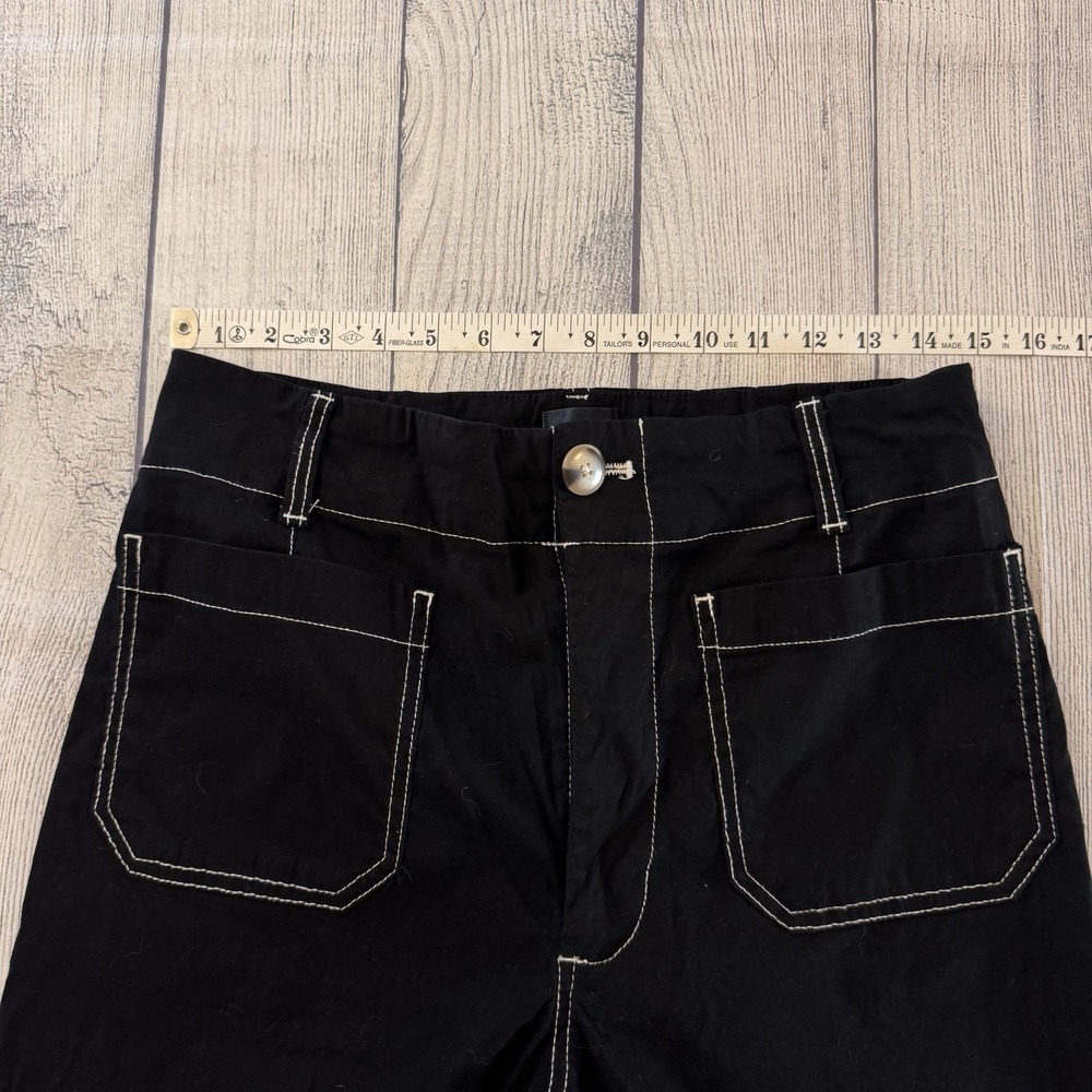 Anthropologie The Colette Contrast-Stitch Cropped Wide-Leg Pants Size 31 - Picture 5 of 10